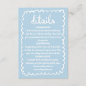 Whimsical Hand Geïllustreerd Lichtblauw Wit Lijst Informatiekaartje (Voorkant)