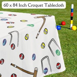 Whimsical Hand-geïllustreerde Croquet  picknick Tafelkleed