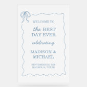 Whimsical Hand getekend blauw geïllustreerde bruil Acryl Bord (Voorkant)