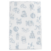 Whimsical Hand getekend blauw geïllustreerde bruil Medium Cadeauzakje (Voorkant)