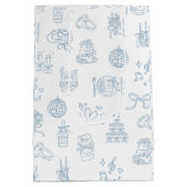 Whimsical Hand getekend blauw geïllustreerde bruil Medium Cadeauzakje (Achterkant)