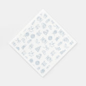 Whimsical Hand getekend blauw geïllustreerde bruil Servet (Hoek)