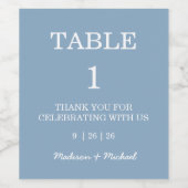 Whimsical Hand getekend blauw geïllustreerde bruil Wijn Etiket (Enkel label)