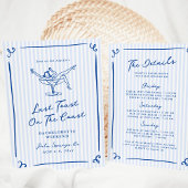 Whimsical Hand getekend blauw laatste toast weeken Kaart