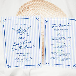 Whimsical Hand getekend blauw laatste toast weeken Kaart