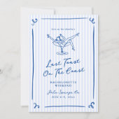 Whimsical Hand getekend blauw laatste toast weeken Kaart (Voorkant)