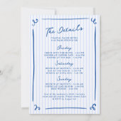 Whimsical Hand getekend blauw laatste toast weeken Kaart (Achterkant)