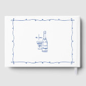 Whimsical Hand getekend Blauwe bruiloft Gastenboek (Achterkant)