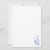 Whimsical Hand getekend Blauwe bruiloft Kaart (Achterkant)