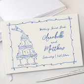 Whimsical Hand getekend  Blue Wedding Gastenboek