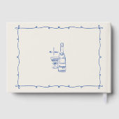 Whimsical Hand getekend Blue Wedding Gastenboek (Achterkant)