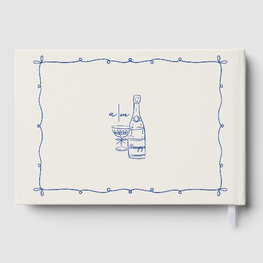 Whimsical Hand getekend  Blue Wedding Gastenboek (Achterkant)