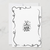 Whimsical Hand getekend Brunch & Bubbly Vrijgezell Kaart (Achterkant)