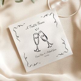 Whimsical Hand Getekend Een Toast Voor Altijd Servet