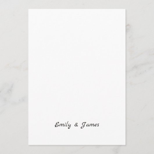 Whimsical Hand getekend eigenzinnige bruiloft menu (Achterkant)