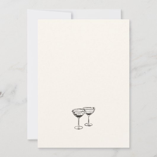 Whimsical Hand getekend Eigenzinnige bruiloft Save Kaart (Achterkant)