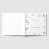 Whimsical Hand getekend Eigenzinnige Dusty Blue We Gastenboek (Volledig)