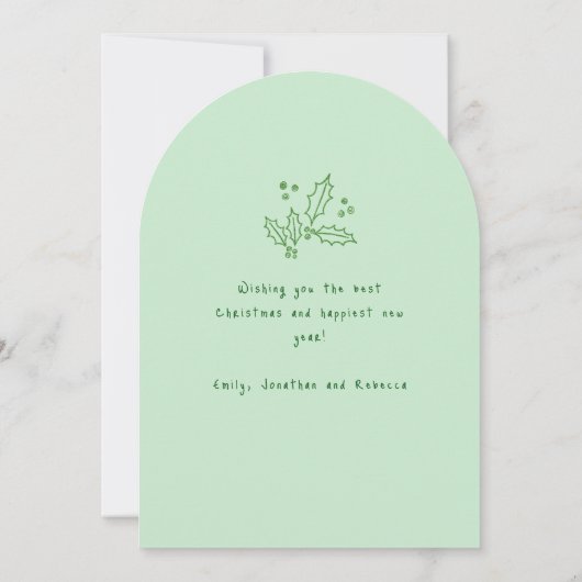 Whimsical hand getekend Foto Merry Christmas Arch Kaart (Achterkant)