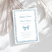 Whimsical Hand getekend Franse Blauwe Elopement br Kaart