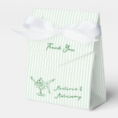 Whimsical Hand getekend Green Martinis & Huwelijk Bedankdoosjes (Voorkant Zijde)