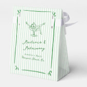 Whimsical Hand getekend Green Martinis & Huwelijk Bedankdoosjes (Achterkant)