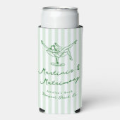 Whimsical Hand getekend Green Martinis & Huwelijk Seltzer Blikjeskoeler (Seltzer Voorkant)