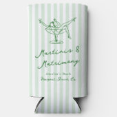 Whimsical Hand getekend Green Martinis & Huwelijk Seltzer Blikjeskoeler (Voorkant)