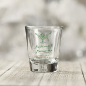 Whimsical Hand getekend Green Martinis & Huwelijk Shot Glas