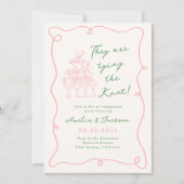 Whimsical Hand getekend Groen & Roze Engagement Pa Kaart (Voorkant)