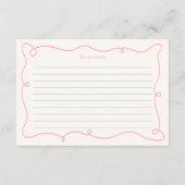 Whimsical Hand getekend groen & roze recept Informatiekaartje (Achterkant)