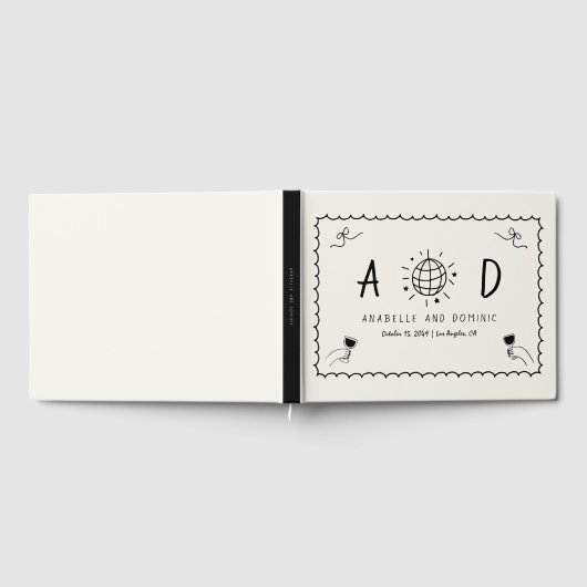 Whimsical Hand getekend Handgeschreven Franse brui Gastenboek (Volledig)