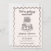 Whimsical Hand getekend Handgeschreven Quirky Wedd Kaart (Voorkant)