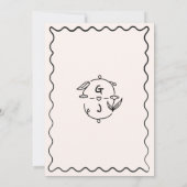 Whimsical Hand getekend Handgeschreven Quirky Wedd Kaart (Achterkant)