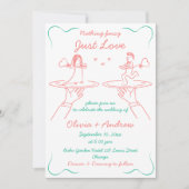 Whimsical Hand getekend Handgeschreven Quirky Wedd Kaart (Voorkant)