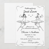 Whimsical Hand getekend Handgeschreven Quirky Wedd Kaart (Voorkant / Achterkant)