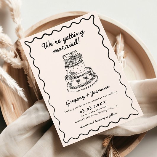 Whimsical Hand getekend Handgeschreven Quirky Wedd Kaart