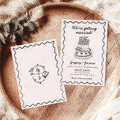 Whimsical Hand getekend Handgeschreven Quirky Wedd Kaart
