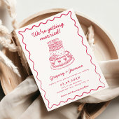 Whimsical Hand getekend Handgeschreven Rode bruilo Kaart