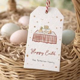 Whimsical Hand getekend Happy Easter Cadeaulabel