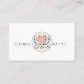 Whimsical Hand getekend Hart & Vleugels Visitekaartje (Voorkant)