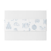 Whimsical Hand getekend Illustreren Blauwe bruilof Uitnodigingen Wikkel (Achterkant Voorbeeld)