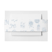 Whimsical Hand getekend Illustreren Blauwe bruilof Uitnodigingen Wikkel (Voorkant Voorbeeld)