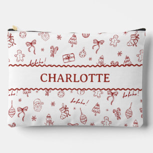 Whimsical Hand Getekend Krabbelrood Etui