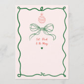 Whimsical Hand getekend Leuk Frans kerstdiner Menu (Achterkant)