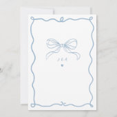 Whimsical Hand getekend Leuke Franse Blauwe Huweli Kaart (Achterkant)