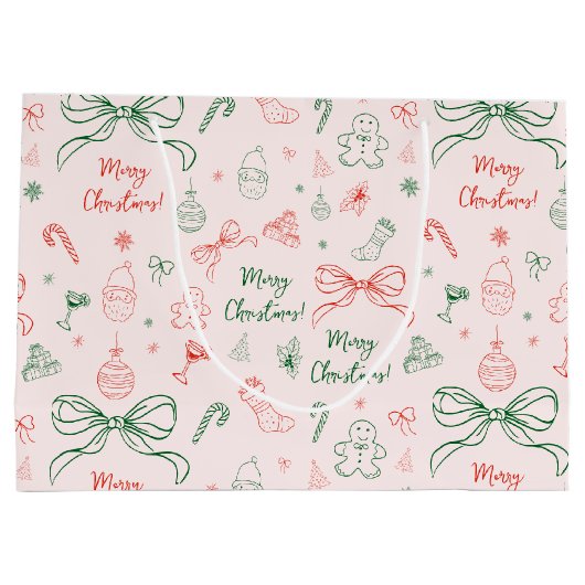 Whimsical hand getekend Leuke Franse kerst Coquett Groot Cadeauzakje (Achterkant)