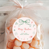 Whimsical Hand getekend Leuke Franse kerstvakantie Ronde Sticker