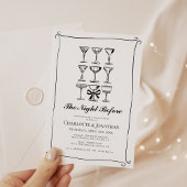 Whimsical Hand Getekend Oefendiner Martini Kaart