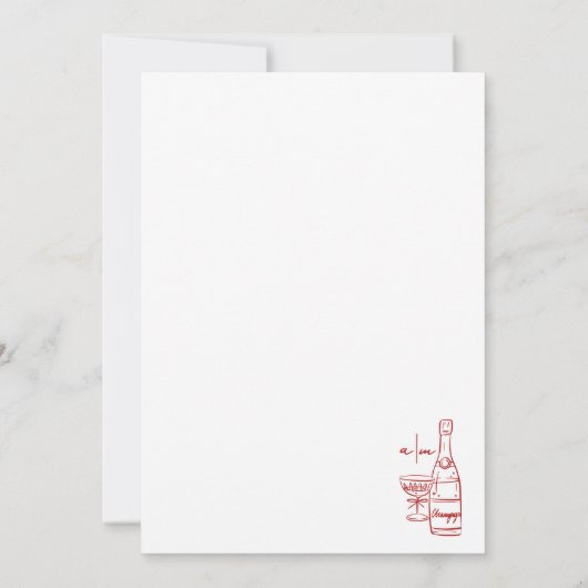 Whimsical Hand getekend Rode bruiloft Save the dat Save The Date (Achterkant)