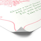 Whimsical Hand getekend Roze & Groen Boeket Bar Poster (Hoek)